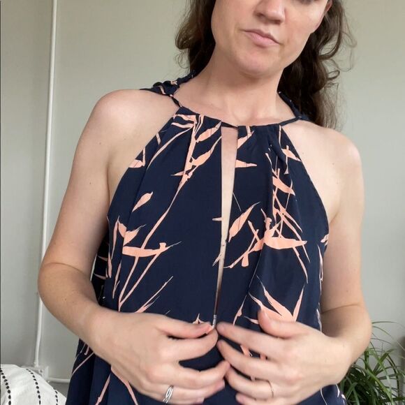 Banana Republic Floral Tropical Tie Tank Top NWT L - Picture 2 of 11